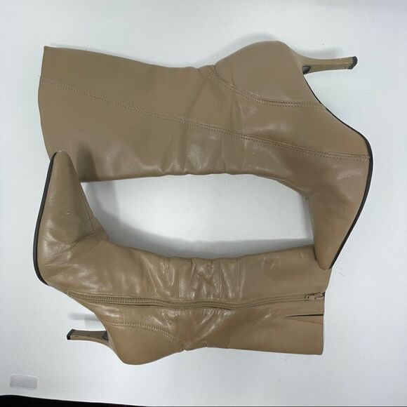 ALDO Boots High Heel Boots Mid Calf 
Tan Pointed Toe Quality Leather Size 7.5 38 - Picture 7 of 9